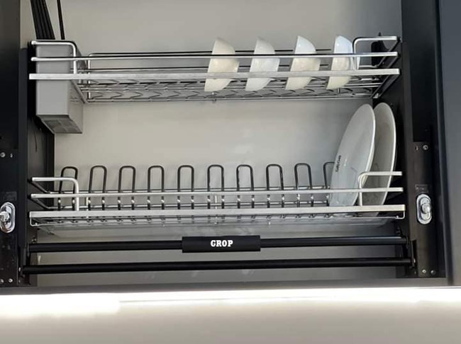 Giá bát nâng hạ inox 304 nan Oval