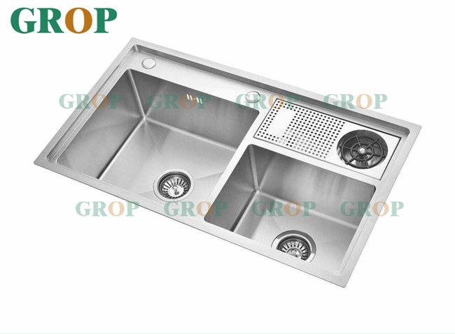 Chậu rửa 2 hố đúc inox 304
