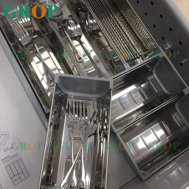 Khay chia thìa dĩa inox